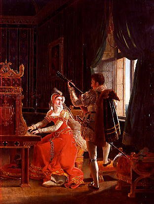 Photo of "A LOVE DUET - MARY, QUEEN OF SCOTS AND DARNLEY AT HOLLYROOD" by FREDERICK WILLIAM HAYES