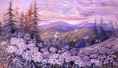 Photo of "RHODODENDRONS AND BUTTERFLIES" by MARION ELLIS ROWAN