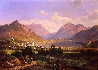 Photo of "A VIEW OF THE SCHLIERSEE, BAVARIA, GERMANY" by FRANZ WILHELM SCHIERTZ