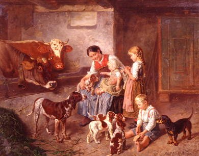 Photo of "PLAYING WITH THE PUPPIES" by ADOLF EBERLE