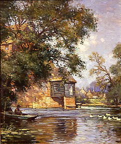 Photo of "THE MILL POND, HOUGHTON, HUNTINGDONSHIRE, ENGLAND" by WILLIAM KAY BLACKLOCK
