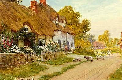 Photo of "PRETTY COTTAGES ON A SUMMER'S DAY" by ARTHUR CLAUDE (IN COPYRI STRACHAN