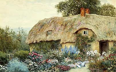 Photo of "A WORCESTERSHIRE COTTAGE" by ARTHUR CLAUDE (IN COPYR STRACHAN
