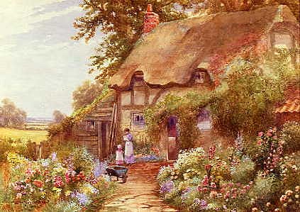 Photo of "A COTTAGE GARDEN" by ARTHUR WILKINSON