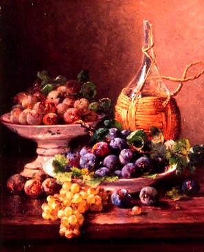 Photo of "A STILL LIFE OF GRAPES, PLUMS AND WINE" by EUGENE CLAUDE