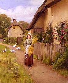 Photo of "FARMGIRL WITH A WHEATSHEAF" by CHARLES EDWARD WILSON