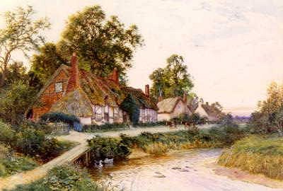 Photo of "WELFORD-ON-AVON,EVENING" by ARTHUR CLAUDE (NB.IN STRACHAN