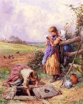 Photo of "READING BY THE WELL" by MYLES BIRKET FOSTER