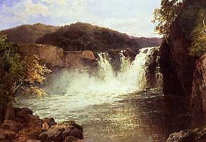 Photo of "A FISHERMAN BY A WATERFALL, 1894" by JOHN BRANDON (ACTIVE 185 SMITH