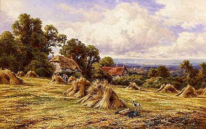 Photo of "HARVESTING NEAR HASLEMERE, SURREY" by HENRY H. PARKER