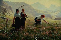 Photo of "PICKING FLOWERS IN AN ALPINE MEADOW" by HANS DAHL