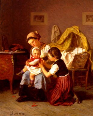 Photo of "DRESSING THE BABY OF THE FAMILY" by THEOPHILE EMMANUEL DUVERGER