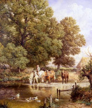 Photo of "WATERING THE HORSES" by MYLES BIRKET FOSTER