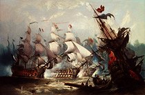 Photo of "THE BATTLE OF TRAFALGAR (PAINTED 1875)" by JOHN CALLOW
