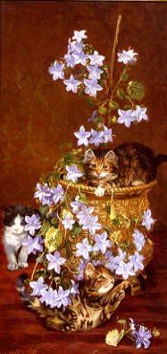 Photo of "KITTENS AND FLOWERS,1903" by WILSON HEPPLE