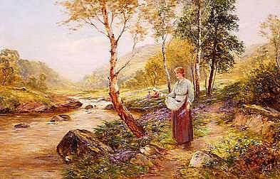 Photo of "GATHERING WILD FLOWERS" by ERNEST WALBOURN