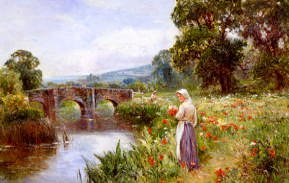 Photo of "POPPIES ON THE RIVERBANK" by ERNEST WALBOURN