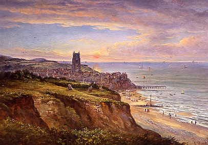 Photo of "A VIEW OF CROMER, NORFOLK, FROM THE EAST" by JOHN MOORE