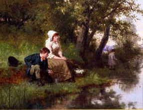 Photo of "WATCHING THE NIBBLE" by WILLIAM (ACTIVE 1835-188 BROMLEY
