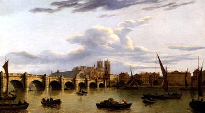 Photo of "WESTMINSTER BRIDGE AND & ABBEY FROM THE RIVER, LONDON, ENGLAND" by JOHN (ACTIVE 1780-1840) PAUL