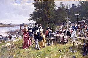 Photo of "THE PICNIC ALONG THE RIVER SHORE" by ADRIEN MOREAU