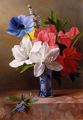 Photo of "FLOWERS IN A BLUE VASE" by ARANTINA HENDRICA ARENDSEN