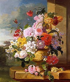 Photo of "A RICH STILL LIFE OF FLOWERS IN A VASE" by JOHN WAINEWRIGHT