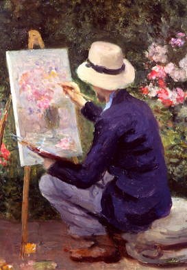 Photo of "AT THE EASEL" by FRANK W. CARTER