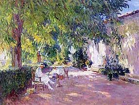 Photo of "THE ARTIST'S WIFE IN THEIR GARDEN" by PAUL-LEON (IN COPYRIGHT FREQUENEZ