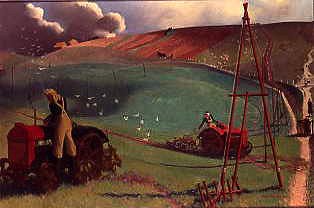 Photo of "LANDGIRLS PLOUGHING ON THE DOWNS" by PERCY SHAKESPEARE