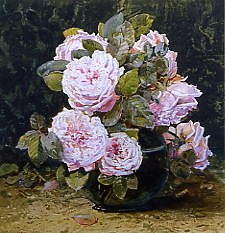 Photo of "ROMANTIC PINK ROSES IN A GLASS VASE" by FANNY WILMOT CURREY