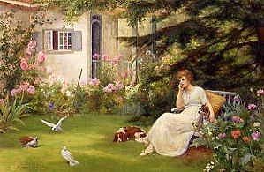 Photo of "AN IDYLLIC AFTERNOON IN THE GARDEN" by DELAPOER (LIFESPAN DATES DOWNING