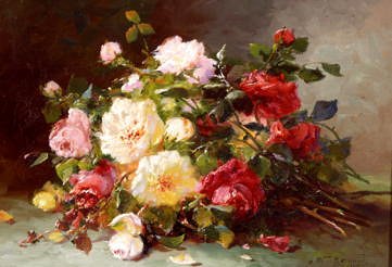Photo of "A STILL LIFE OF ROMANTIC ROSES" by EUGENE HENRI CAUCHOIS