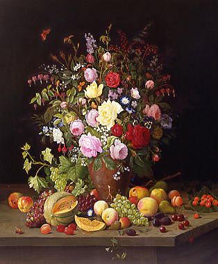 Photo of "STILL LIFE OF FLOWERS AND FRUIT" by CHRISTIAN JUEL FRIJS MOLLBACK