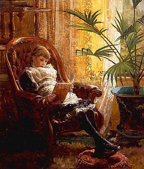 Photo of "A QUIET READ" by ALFRED AUGUSTUS GLENDENING