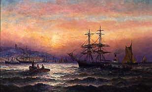 Photo of "SHIPPING IN THE MOUTH OF THE MEDWAY, EVENING" by CHARLES (NO DEATH DATES) THORNELEY