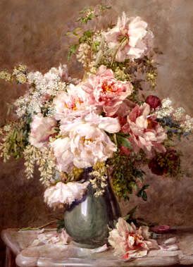 Photo of "A STILL LIFE OF PEONIES AND ROSES" by FRANCOIS RIVOIRE