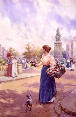 Photo of "A PARISIAN FLOWER SELLER" by ALFRED AUGUSTUS JNR. GLENDENING