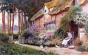Photo of "OUTSIDE THE COTTAGE" by ARTHUR CLAUDE (IN COPYRI STRACHAN