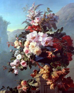 Photo of "A STILL LIFE OF FLOWERS ON A TERRACE" by PIERRE BOURGOGNE