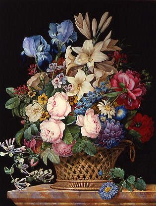 Photo of "A RICH STILL LIFE OF ROSES, LILIES & IRIS" by ANDREE-EMMA-FELICITE DESPORTES
