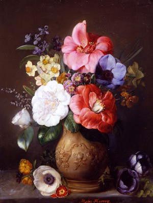 Photo of "A STILL LIFE OF CAMELLIAS AND ANEMONE" by MARC HENRY