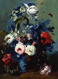 Photo of "A STILL LIFE OF ROSES AND POPPIES" by JOHANN BAPTIST DRECHSLER