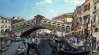 Photo of "A BUSY DAY NEAR THE RIALTO BRIDGE, VENICE, ITALY" by ANTONIO PASCUTTI