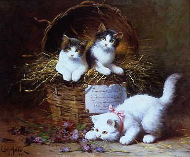 Photo of "A BASKET OF MISCHIEF" by LEON CHARLES HUBER