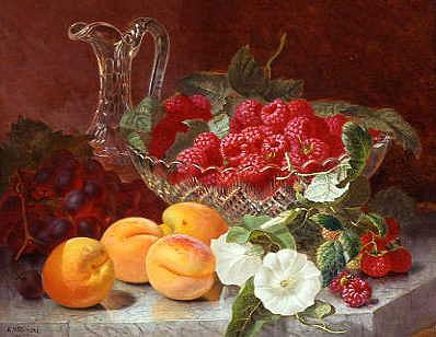 Photo of "A STILL LIFE OF RASPBERRIES IN A GLASS BOWL" by ELOISE HARRIET STANNARD