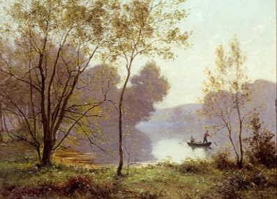 Photo of "A LATE SUMMER AFTERNOON ON THE LAKE" by ALBERT GABRIEL RIGOLOT