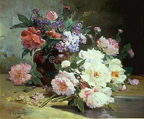 Photo of "A STILL LIFE OF BEAUTIFUL FLOWERS" by EUGENE HENRI CAUCHOIS