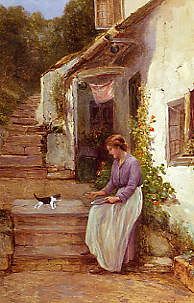 Photo of "PLAYING WITH THE KITTEN" by ERNEST WALBOURN