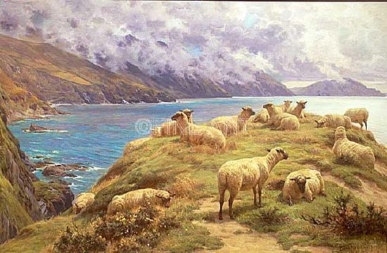 Photo of "SHEEP REPOSING, DALBY BAY, ISLE OF MAN" by BASIL BRADLEY